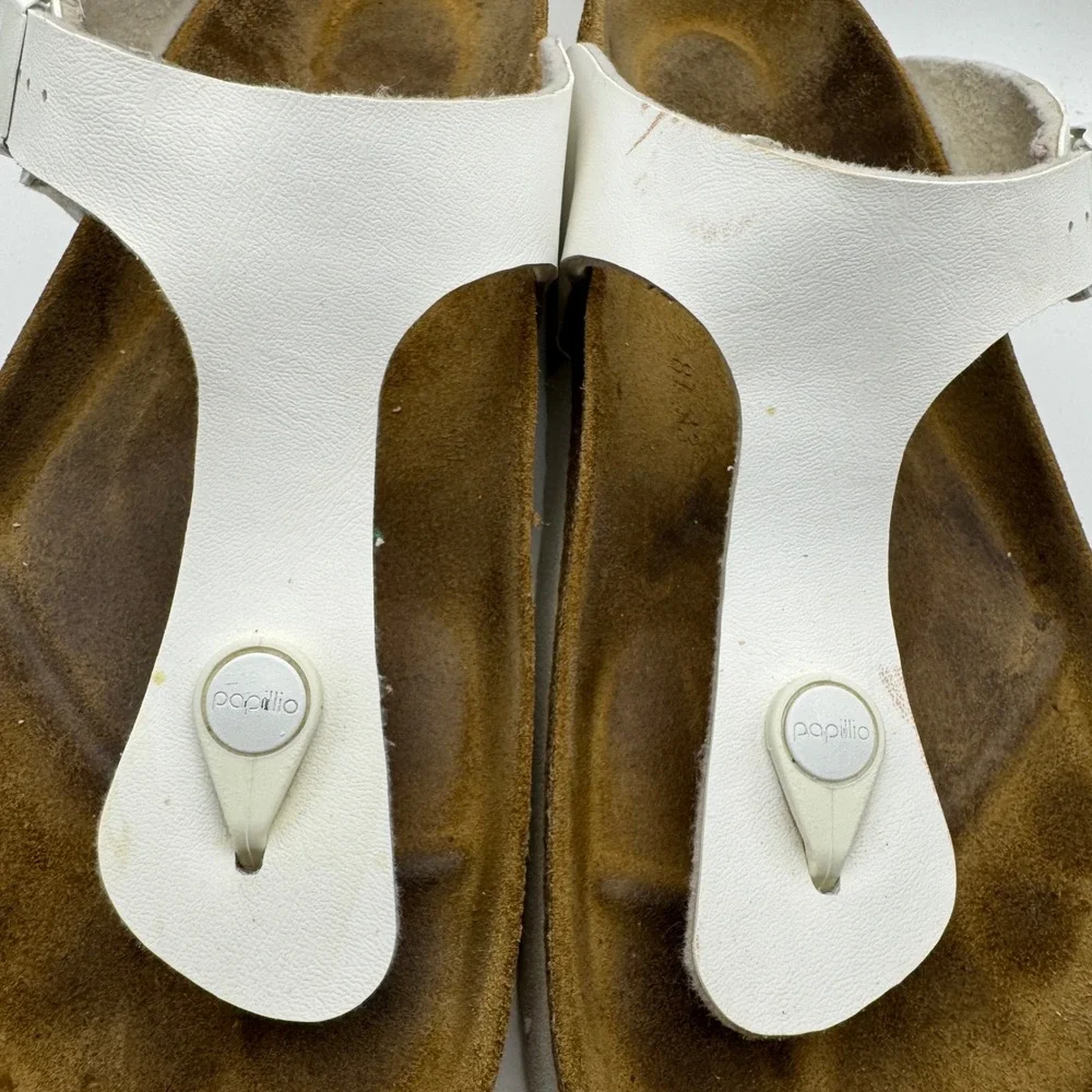 Papillio by Birkenstock Gizeh White Platform Sandals Womens EU 38 L7 M5